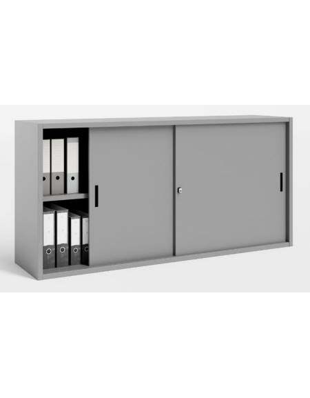 SOPRALZO METALLICO CON ANTE SCORREVOLI CON SERRATURA - cm 120x60x90h - unico vano, nr. 1 ripiano spostabile con passo 4 cm