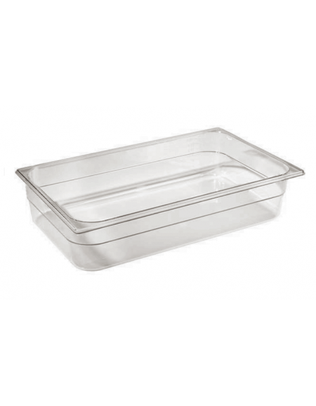Bacinella contenitore GN 1/1 in Tritan trasparente, privo di BPA - capacità Lt. 26,4 - mm 530x325x200h