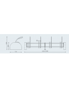 Portabici alto-basso 6 posti realizzato in acciaio zincato e verniciato, con fianchi in cemento - cm 398,9x73,5x82,6h