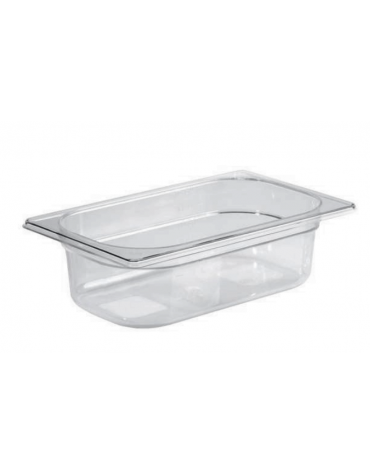 Bacinella contenitore GN 1/4 in Tritan trasparente, privo di BPA - capacità Lt. 1,7 - mm 264x162x65h