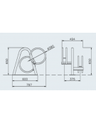 Portabici basso 2 posti realizzato in acciaio zincato e verniciato. Da tassellare - cm 49,4x79,7x4x65h