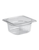 Bacinella contenitore GN 1/6 in Tritan trasparente, privo di BPA - capacità Lt. 1,6 - mm 176x162x100h