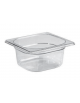 Bacinella contenitore GN 1/6 in Tritan trasparente, privo di BPA - capacità Lt. 1,6 - mm 176x162x100h