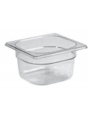 Bacinella contenitore GN 1/6 in Tritan trasparente, privo di BPA - capacità Lt. 2,8 - mm 176x162x200h