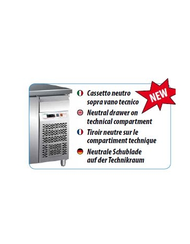 Tavolo refrigerato congelatore con alzatina cm. 136x70x85h