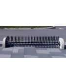 Portabici 7 posti realizzato completamente in acciaio zincato e verniciato, fianchi in cemento - cm 278x75,2x48,9h