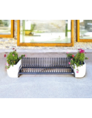 Portabici 7 posti con fioriere laterali, rastrelliera di elementi in tubolare di acciaio zincato e verniciato - cm 341x55x48,9h