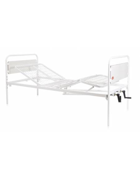 LETTO DEGENZA OSPEDALIERO 3 SNODI E 4 SEZIONI - ALZASCHIENA E ALZAGAMBE REGOLABILI CON 2 MANOVELLE INDIPENDENTI-REGOLABILE IN AL