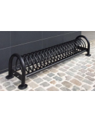 Portabici 3 posti con elemento a spirale, rastrelliera e fianchi zincati e verniciati. Da tassellare  - cm L. 150