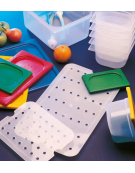 Bacinella contenitore GN 1/2 in polipropilene traslucido - capacità Lt. 3,9 - mm 325x265x65h