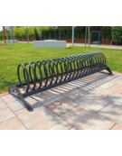 Portabici 7 posti realizzato interamente in acciaio zincato e verniciato. Da tassellare - cm 238,2x65x43,9h