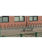 Portabici a 3 archetti, realizzato in acciaio zincato e verniciato, da tassellare - cm 192x72,8x83,3h