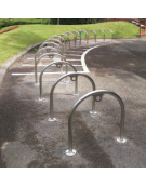 Portabici singolo a 2 posti realizzato ad archetto in acciaio inox - Da inghisare - cm 72,8x100h