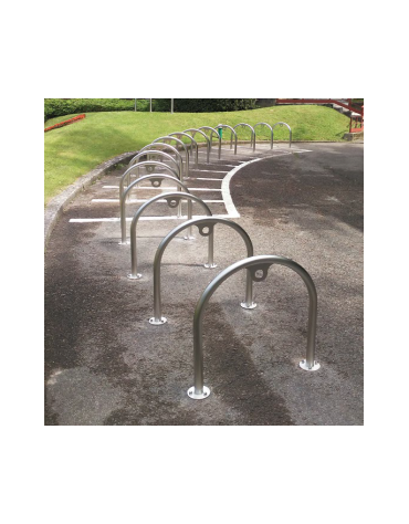 Portabici singolo a 2 posti realizzato ad archetto in acciaio inox - Da inghisare - cm 72,8x100h