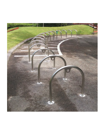 Portabici a 2 posti realizzato ad archetto in acciaio inox - Da tassellare - cm 72,8x80h