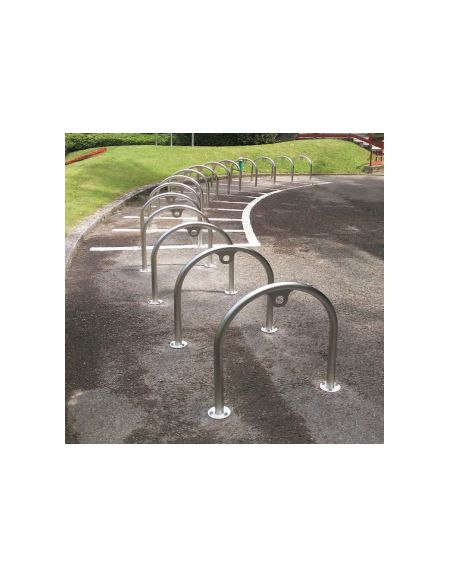 Portabici a 2 posti realizzato ad archetto in acciaio inox - Da tassellare - cm 72,8x80h