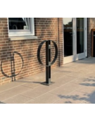 Portabici realizzato in acciaio zincato e verniciato. A 2 posti. Da inghisare - cm 64x119,5h