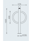 Portabici singolo realizzato in acciaio zincato e verniciato. Da tassellare - cm 57,8x105h
