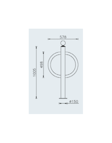 Portabici singolo realizzato in acciaio zincato e verniciato. Da tassellare - cm 57,8x105h