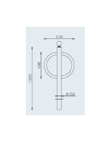 Portabici singolo realizzato in acciaio zincato e verniciato. A 2 posti. Da inghisare - cm Ø49,8x131,6h