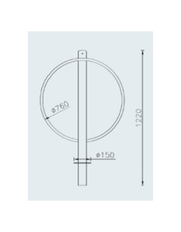 Portabici singolo a 2 posti realizzato in acciaio zincato e verniciato - Da inghisare - cm Ø76x122h