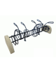 Portabici bifacciale alto-basso 11 posti, in acciaio zincato e verniciato, con fianchi in cemento - cm 397,4x90,1x82,6h