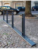 Portabici singolo realizzato in acciaio zincato e verniciato. 2 posti. Da inghisare - cm 10x8x120h