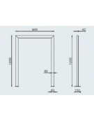 Portabici singolo realizzato in acciaio zincato e verniciato. Con traverso. Da inghisare - cm 90x120h