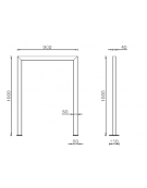 Portabici singolo realizzato in acciaio zincato e verniciato. Con traverso. Da tassellare - cm 90x100h