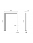 Portabici singolo realizzato in acciaio zincato e verniciato, senza traverso. Da tassellare - cm 90x100h
