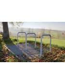 Barriera con piegatura a freddo di tubolare in acciaio mmØ48 a forma di U rovesciato, senza traverso, da inghisare - cm 100x100h