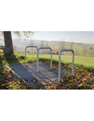 Barriera con piegatura a freddo di tubolare in acciaio mmØ48 a forma di U rovesciato, senza traverso, da inghisare - cm 100x100h