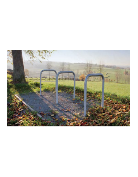 Barriera con piegatura a freddo di tubolare in acciaio mmØ48 a forma di U rovesciato, senza traverso, da inghisare - cm 100x100h