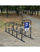 Portabici singolo a 5 posti, realizzato in acciaio zincato e verniciato. Da tassellare - cm 250x80x131,3h