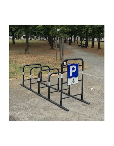 Portabici singolo a 5 posti, realizzato in acciaio zincato e verniciato. Da tassellare - cm 250x80x131,3h