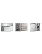 Tavolo refrigerato 4 ante con alzatina - porte a vetro - Refrigerazione ventilata -2°/+8°C - Classe C - cm. 223x70x96h