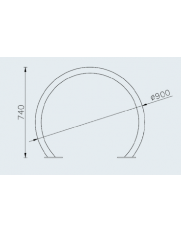 Portabici a 2 posti in acciaio zincato e verniciato - Da tassellare - cm Ø90x74h