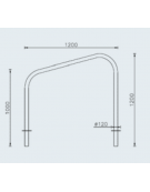 Portabici a 2 posti realizzato in acciaio inox. Da inghisare - cm 120x120h