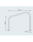 Portabici a 2 posti realizzata in acciaio inox - Da tassellare - cm 120x100h
