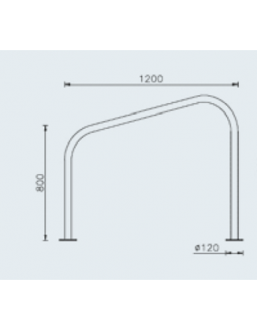Portabici a 2 posti realizzata in acciaio inox - Da tassellare - cm 120x100h