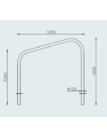 Portabici a 2 posti realizzato in acciaio zincato e verniciato - Da inghisare - cm 120x120h