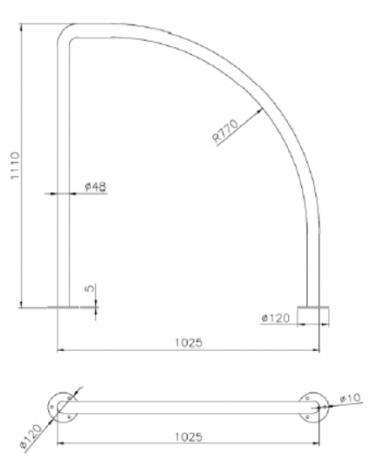 Portabici a 2 posti realizzato in acciaio inox - Da tassellare - cm 102,5x111h