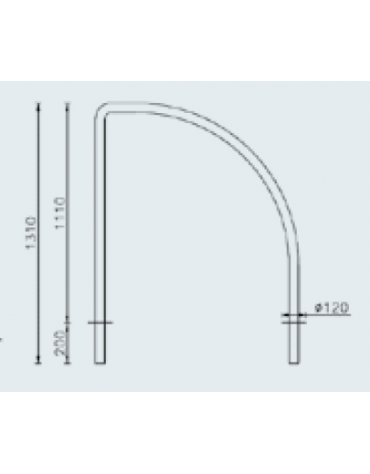 Portabici a 2 posti realizzato in acciaio zincato e verniciato - Da inghisare - cm 102,5x131h