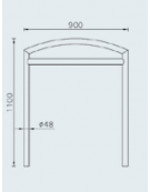 Portabici a 2 posti realizzato in acciaio inox - Da inghisare - cm 90x110h