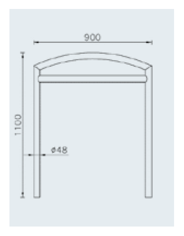 Portabici a 2 posti realizzato in acciaio inox - Da inghisare - cm 90x110h