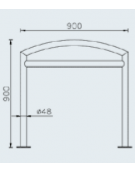 Portabici a 2 posti realizzato in acciaio inox - Da tassellare - cm 90x90h