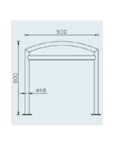 Portabici a 2 posti realizzato in acciaio inox - Da tassellare - cm 90x90h
