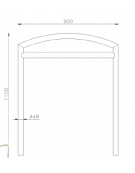 Portabici a 2 posti realizzato in acciaio zincato e verniciato - Da inghisare - cm 90x110h