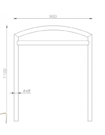 Portabici a 2 posti realizzato in acciaio zincato e verniciato - Da inghisare - cm 90x110h