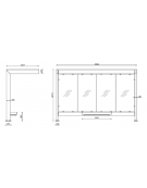 Pensilina in lamiera d'acciaio, parete di fondo in vetro e copertura policarbonato o lamiera coibentata - cm 405,5x163,7x261,5h